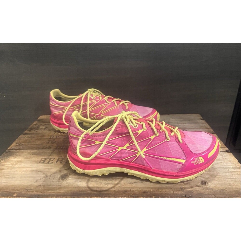 North Face Ultra TR II Trail Running Sneaker Shoes Womens 7 Pink Yellow Trainers